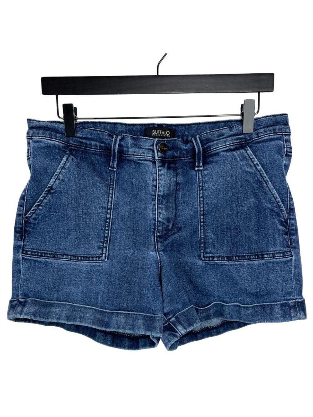 Buffalo David Bitton Womens Denim Shorts Size 32 Blue Stretch Jean Summer